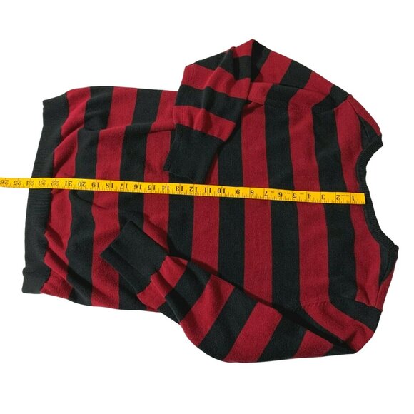 Norton McNaughton Womens Sweater Size Large Red Striped V-Neck Pullover - Picture 6 of 9